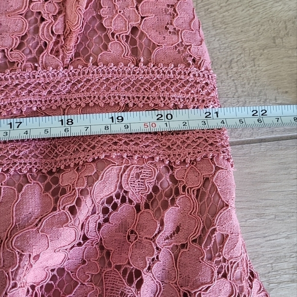 City Chic Rose Pink Sienna Lace Fit and Flare Mini Dress Size 20 - Picture 8 of 14